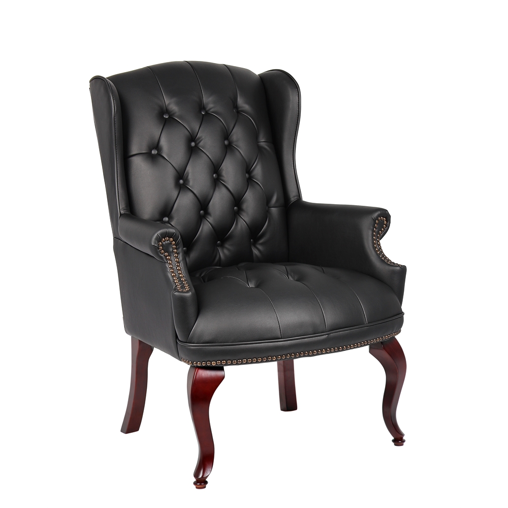 Boss Wingback Traditional Guest Chair In Black. Picture 4