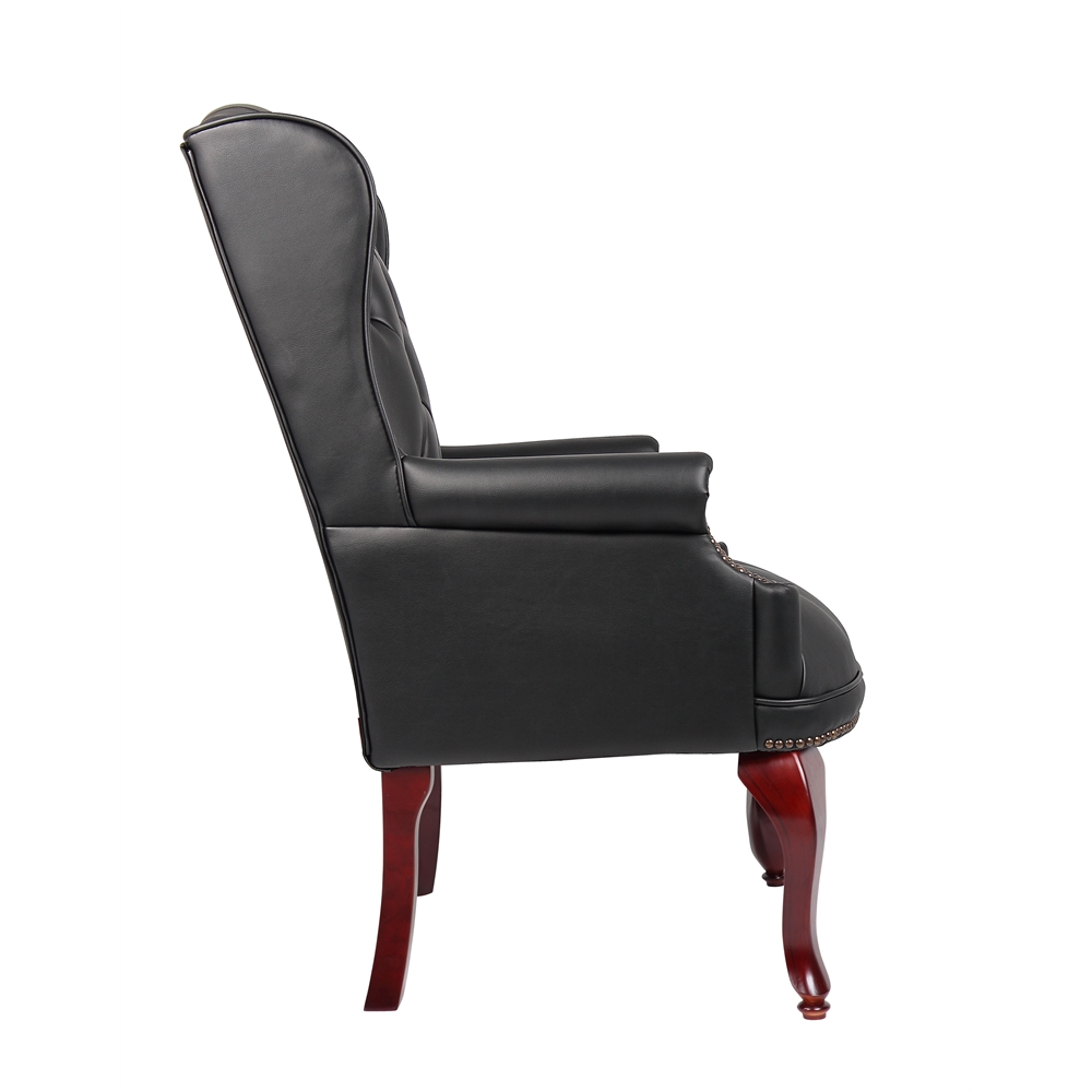 Boss Wingback Traditional Guest Chair In Black. Picture 3