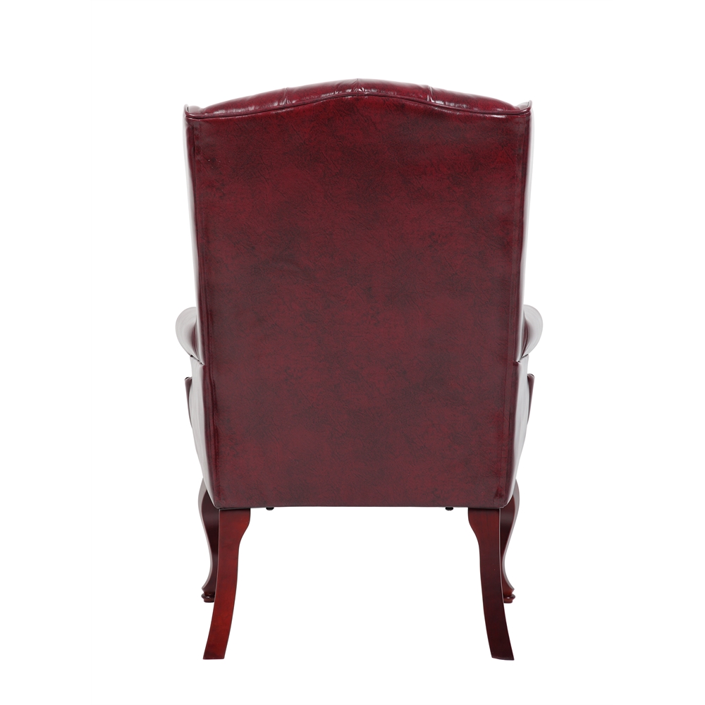 Boss Wingback Traditional Guest Chair In Burgundy. Picture 2