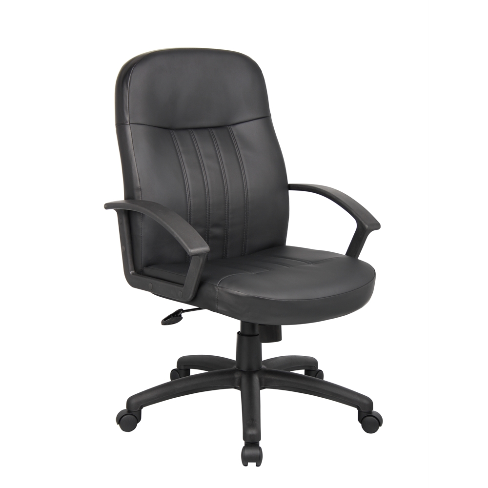 Boss Executive Leather Budget Chair. Picture 1