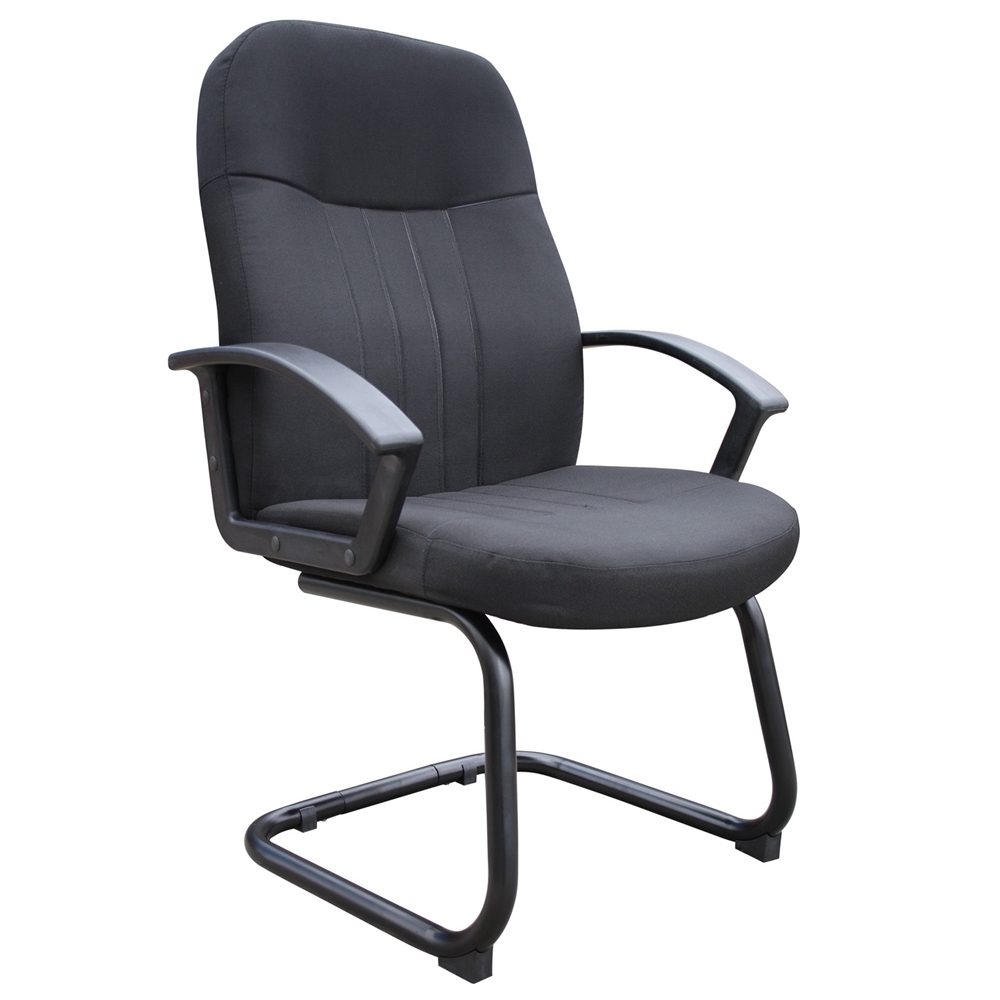 Boss Mid Back Fabric Guest Chair In Black. Picture 1