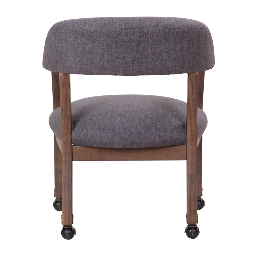 Boss Modern Captain's Chair in Slate Grade Commercial Grade Linen With Casters. Picture 2