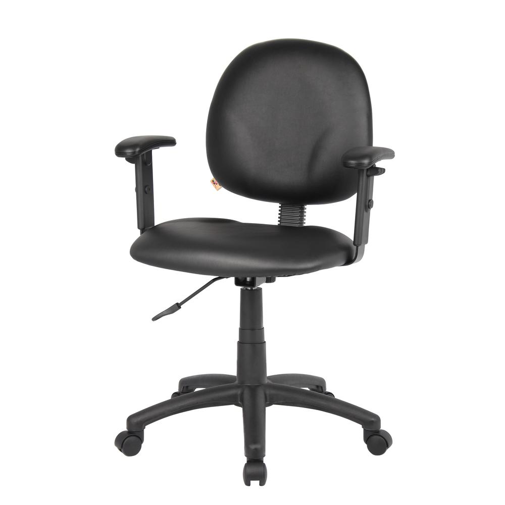Boss Diamond Task Chair In Black Caressoft W/ Adjustable Arms. Picture 4