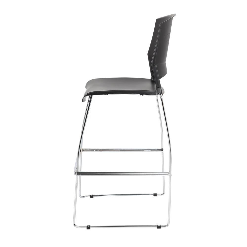 Boss Black Stool With Chrome Frame. Picture 4