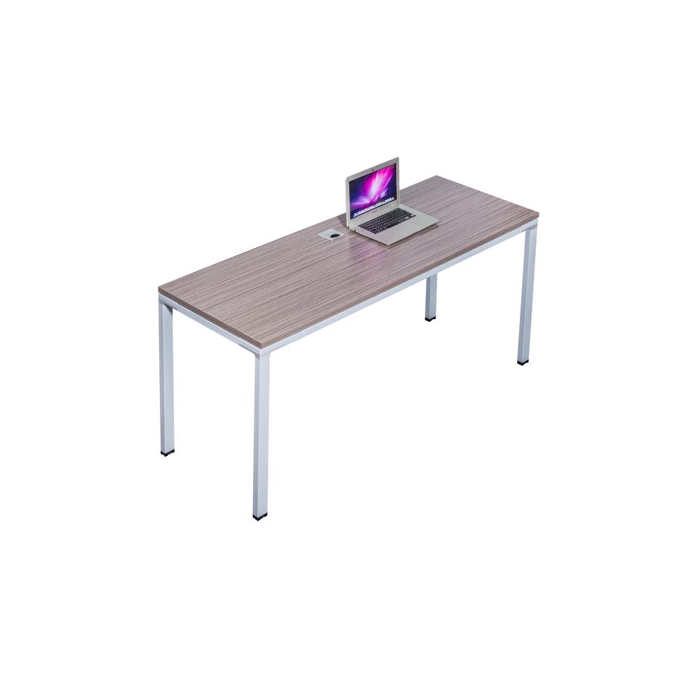 Single Desk, 60" X 24" Desk Top, Driftwood. Picture 3