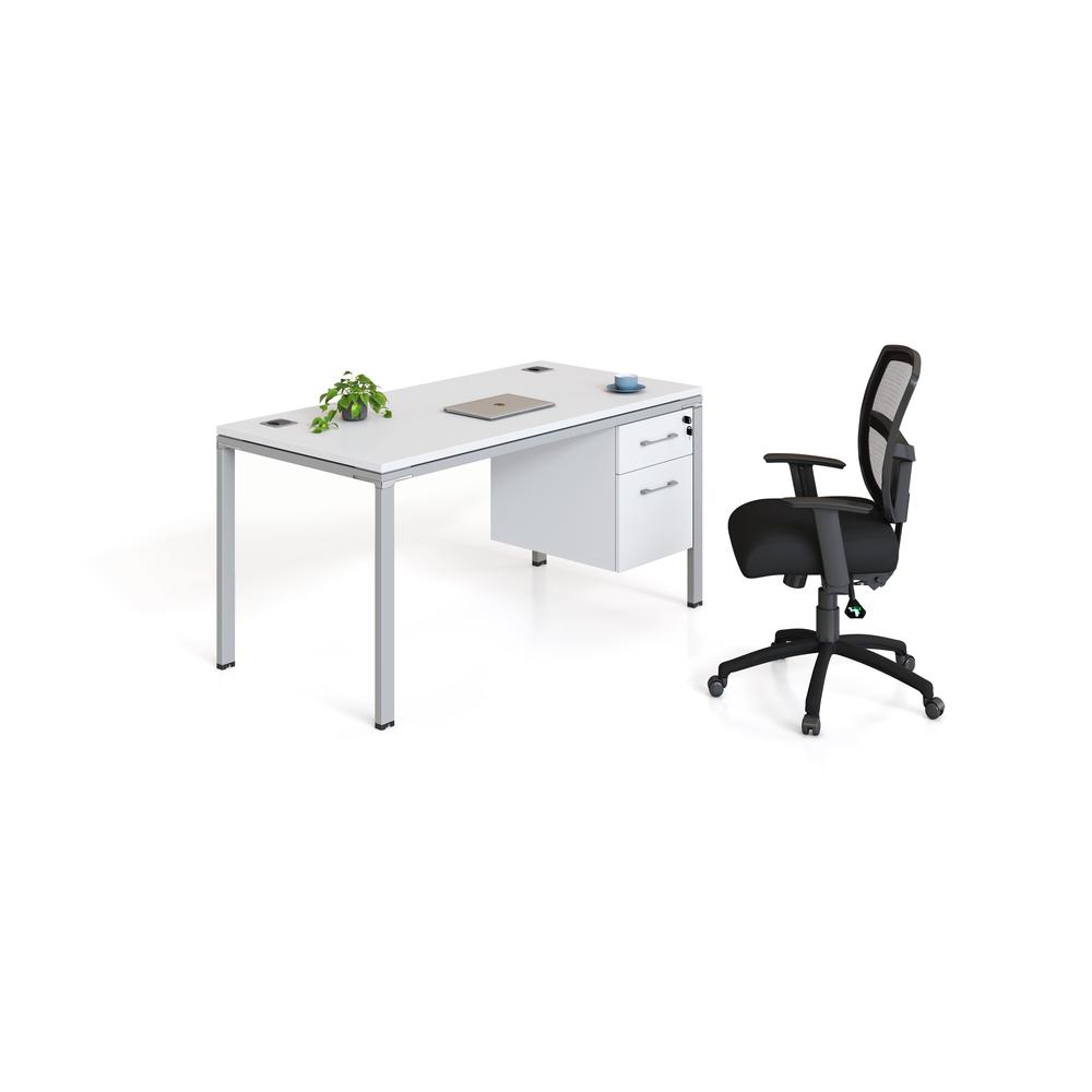 Single Desk With (1) Pedestal, 48" X 24" Desk Top (Ea). Picture 1