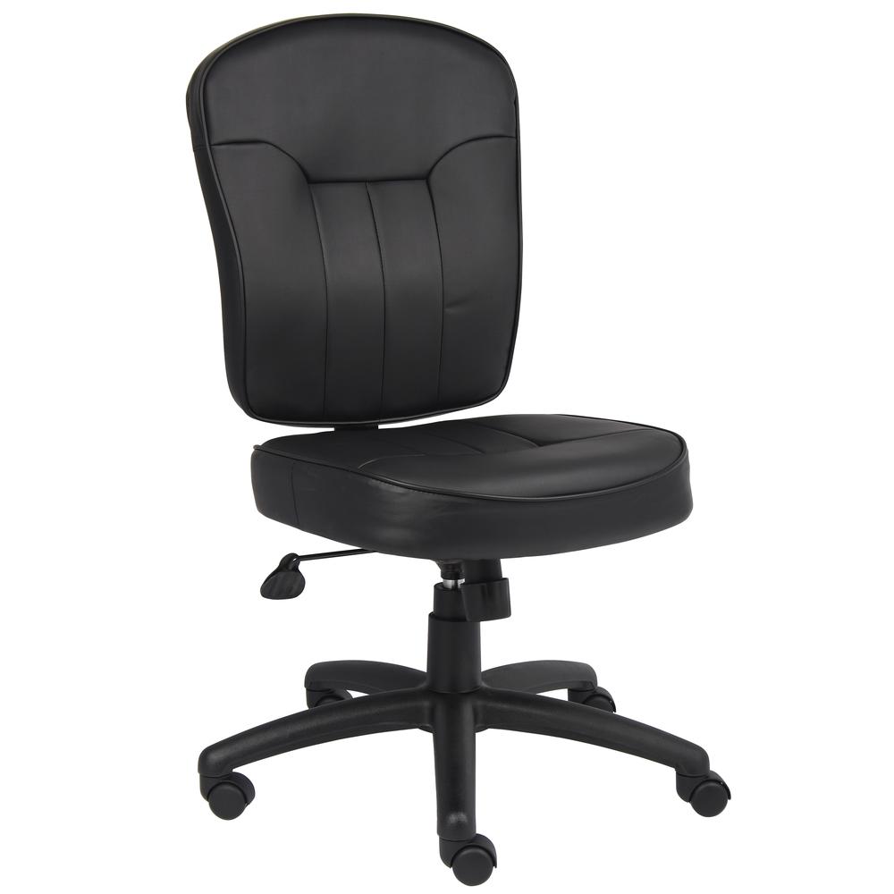 Boss Black Leather Task Chair. Picture 1
