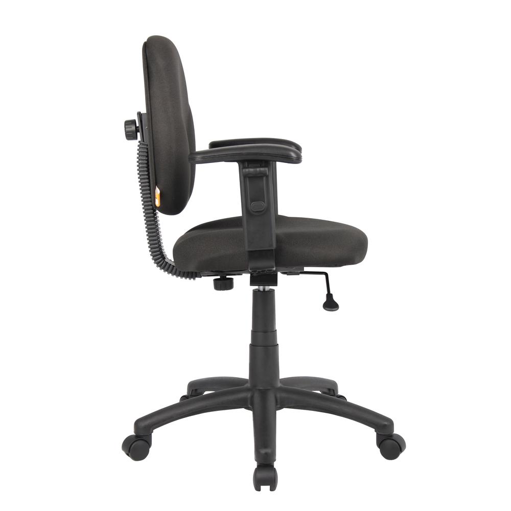 Boss Diamond Task Chair In Black W/ Adjustable Arms. Picture 6