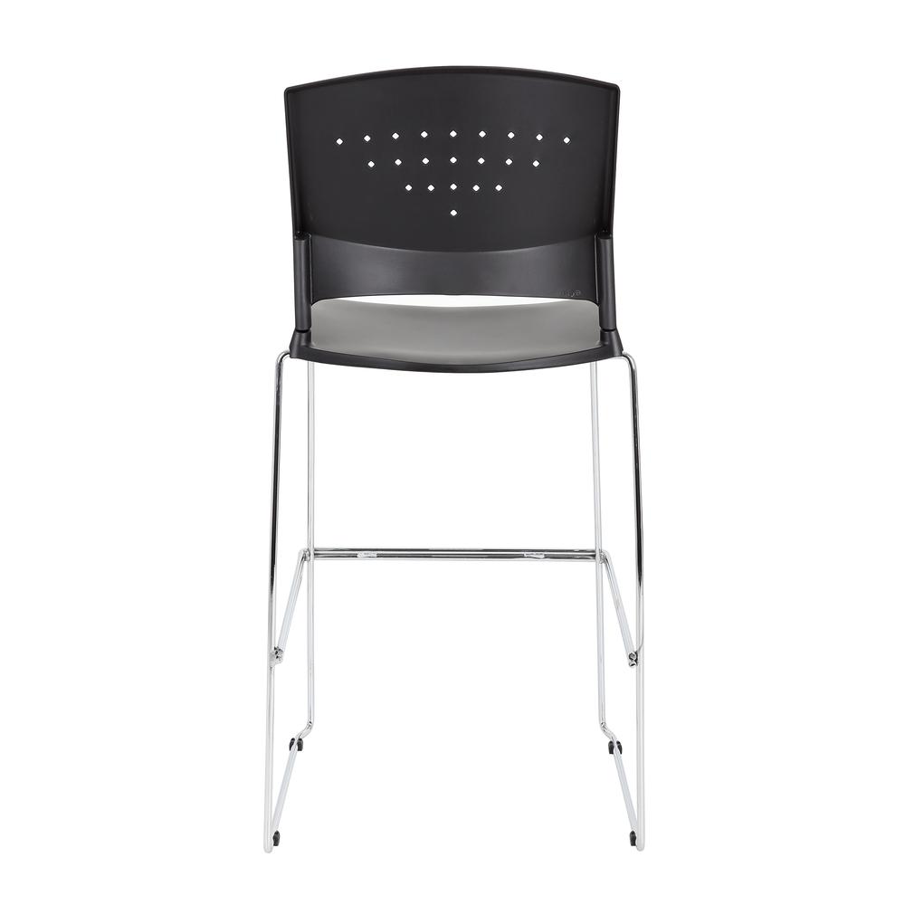 Boss Black Stool With Chrome Frame. Picture 5