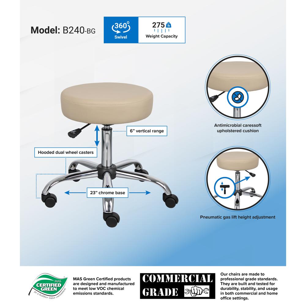 Boss Beige Caressoft Medical Stool. Picture 6