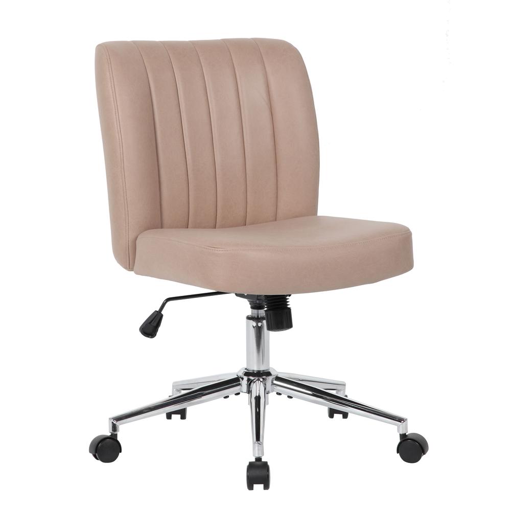Boss Soft Touch Vinyl Task Chair, Tan. Picture 1