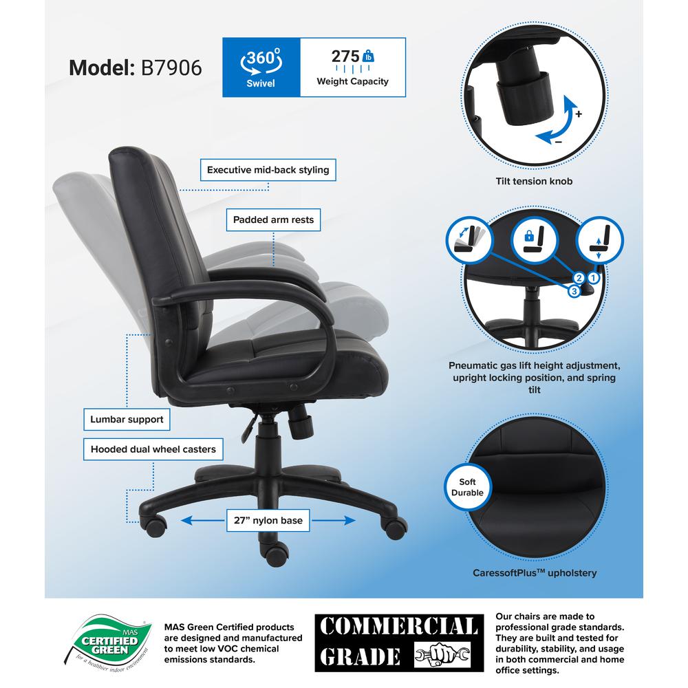 Boss Caressoft Executive Mid Back Chair. Picture 7