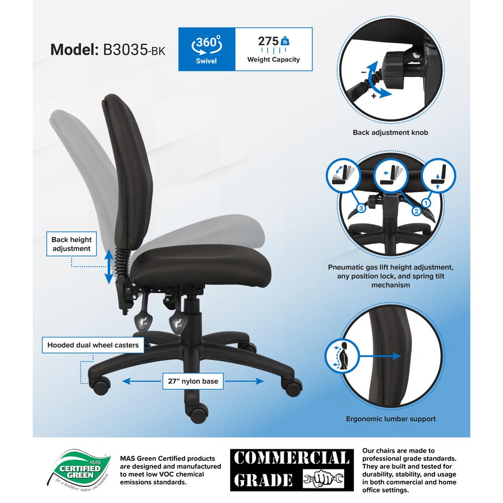 Boss Multi-Function Fabric Task Chair. Picture 5