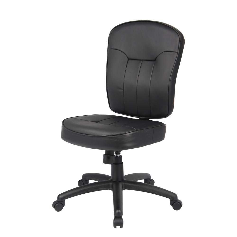 Boss Black Leather Task Chair. Picture 3
