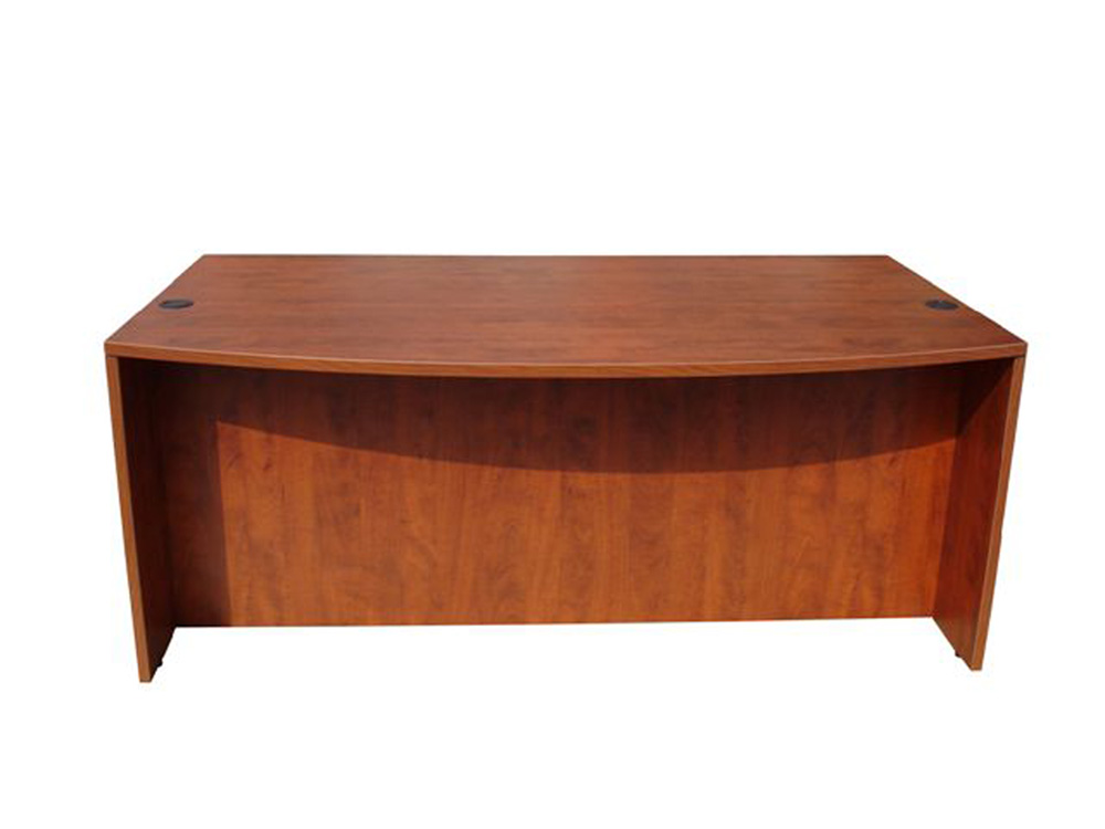 Boss Bow Front Desk Shell, Cherry 71W*36/41"D*29.5"H. Picture 1
