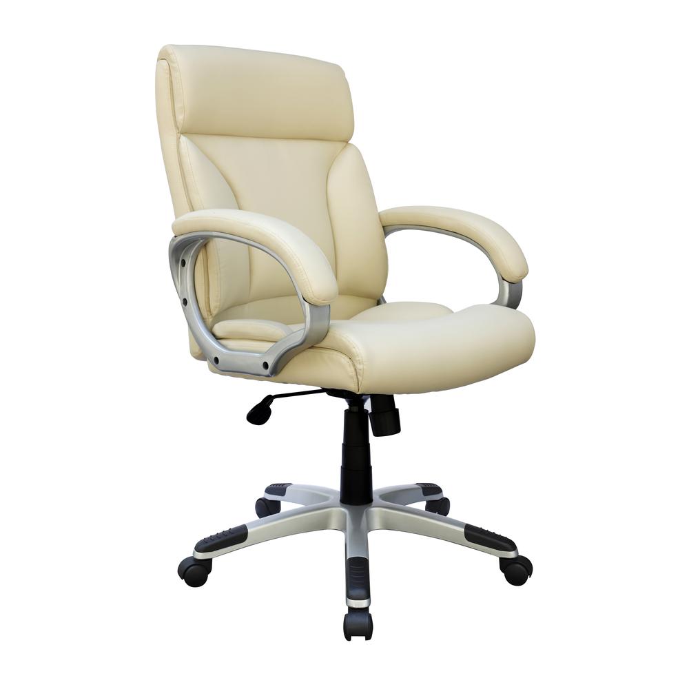 Boss Modern Mid Back Executive Chair, Ivory. Picture 1
