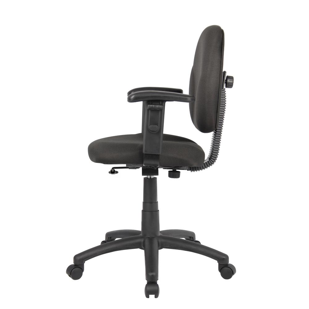 Boss Diamond Task Chair In Black W/ Adjustable Arms. Picture 5