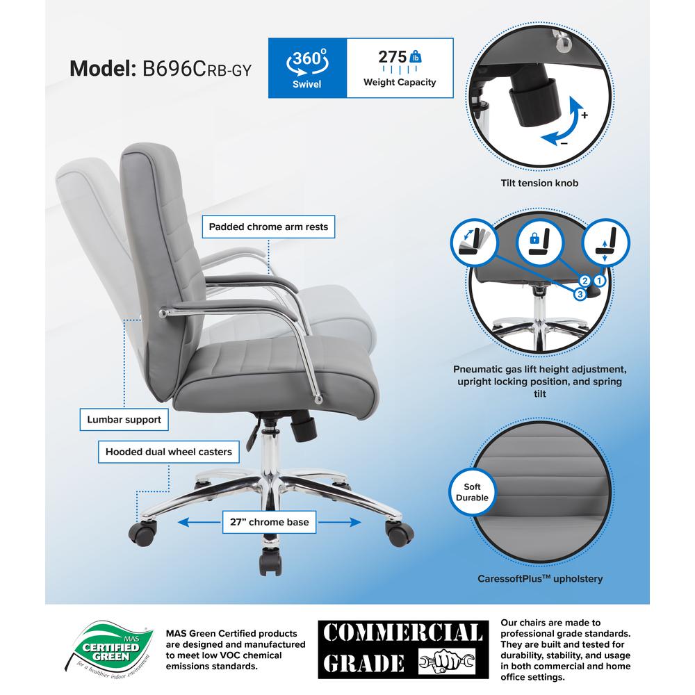 Boss Modern Executive Conference Chair - Grey. Picture 7