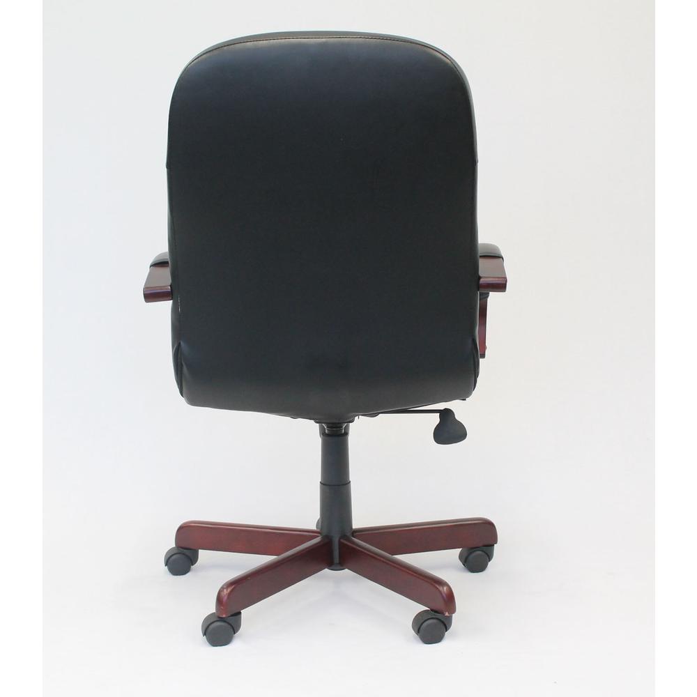 Boss LeatherPlus Exec. Chair W/ Mahogany Finish. Picture 2