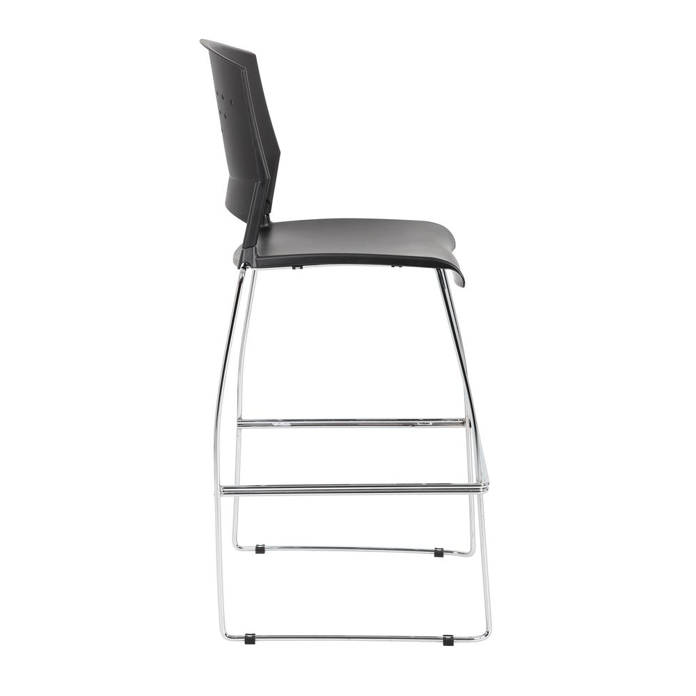 Boss Black Stool With Chrome Frame. Picture 3