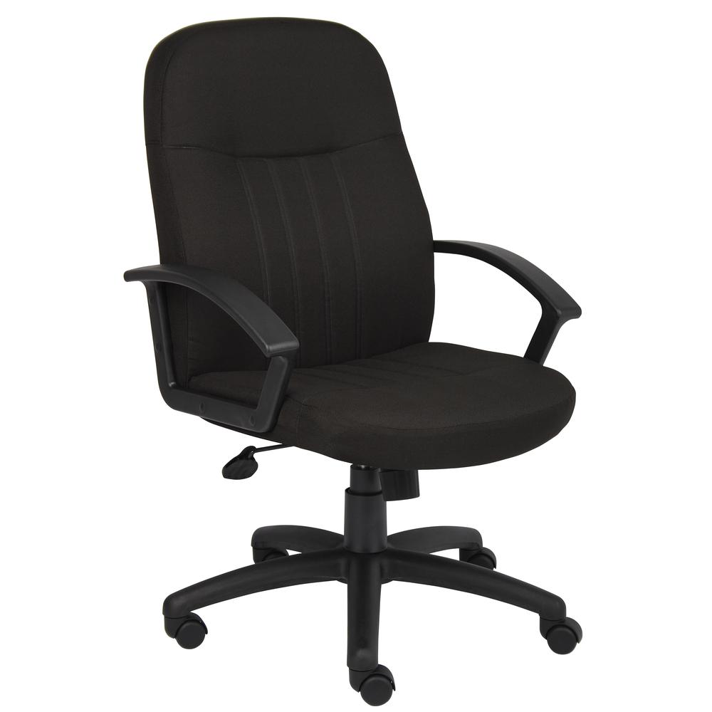 Boss Mid Back Fabric Managers Chair In Black. Picture 1