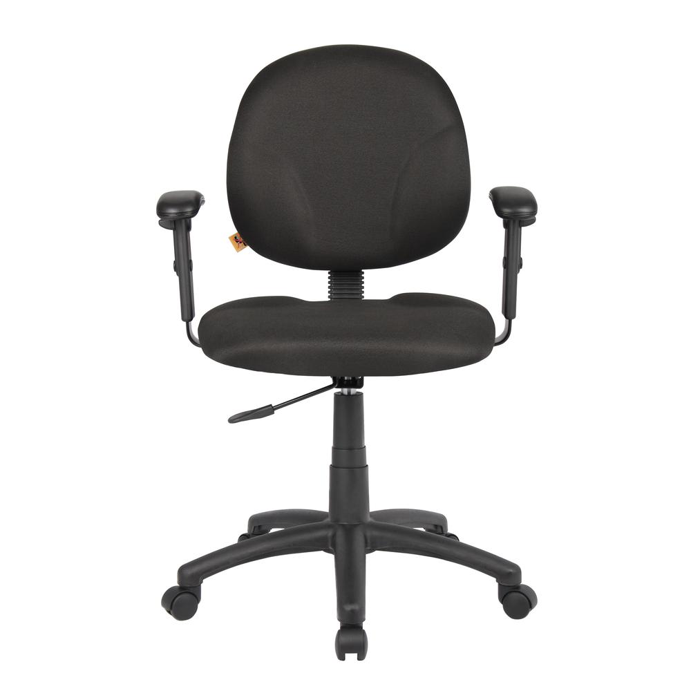 Boss Diamond Task Chair In Black W/ Adjustable Arms. Picture 2