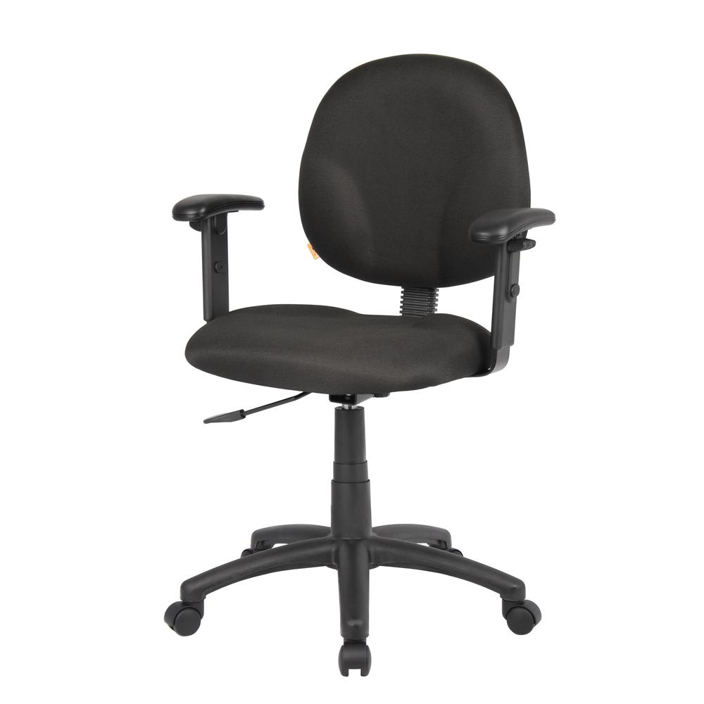Boss Diamond Task Chair In Black W/ Adjustable Arms. Picture 3