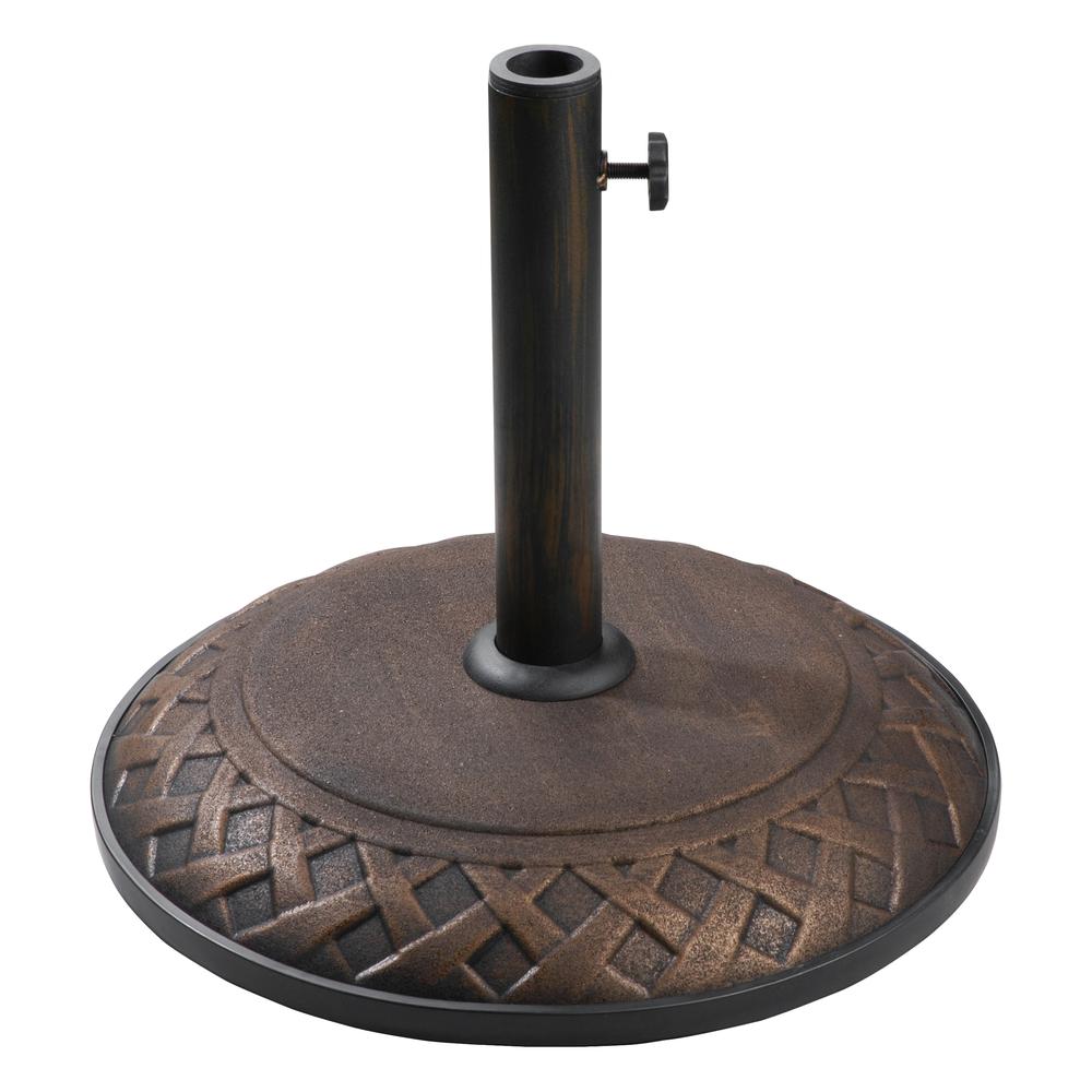 Compound Resin Basket Weave Umbrella Stand. Picture 1