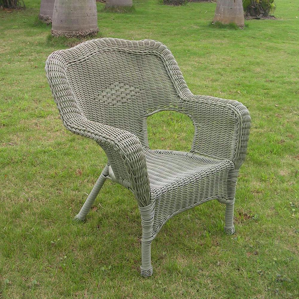 Camelback Resin Wicker Patio Chair. Picture 1