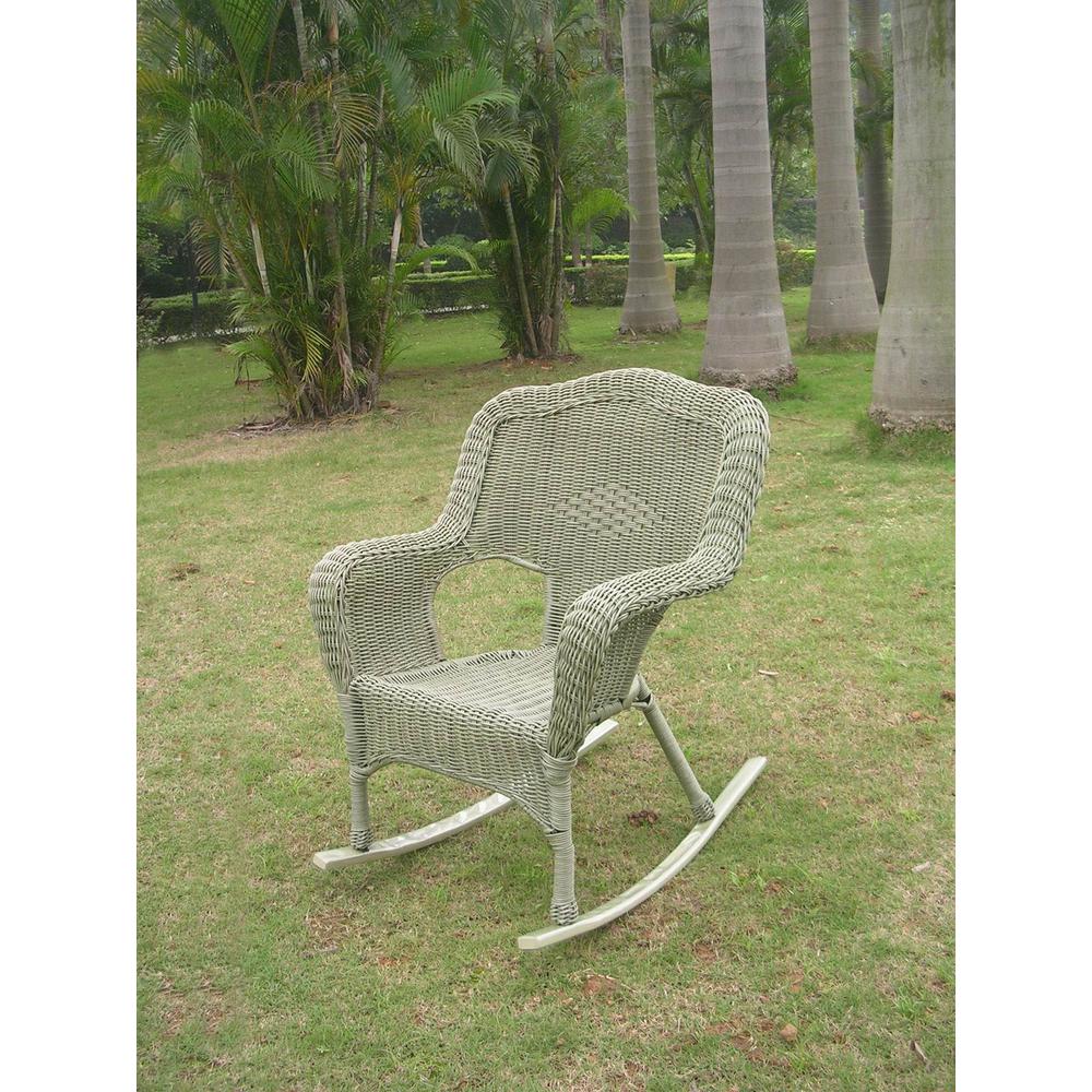 Resin Wicker Camel Back Rocking Chairs (Set of Two). Picture 1