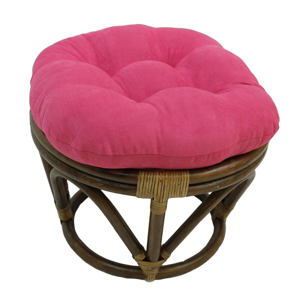 Rattan Ottoman with Micro Suede Cushion. Picture 1