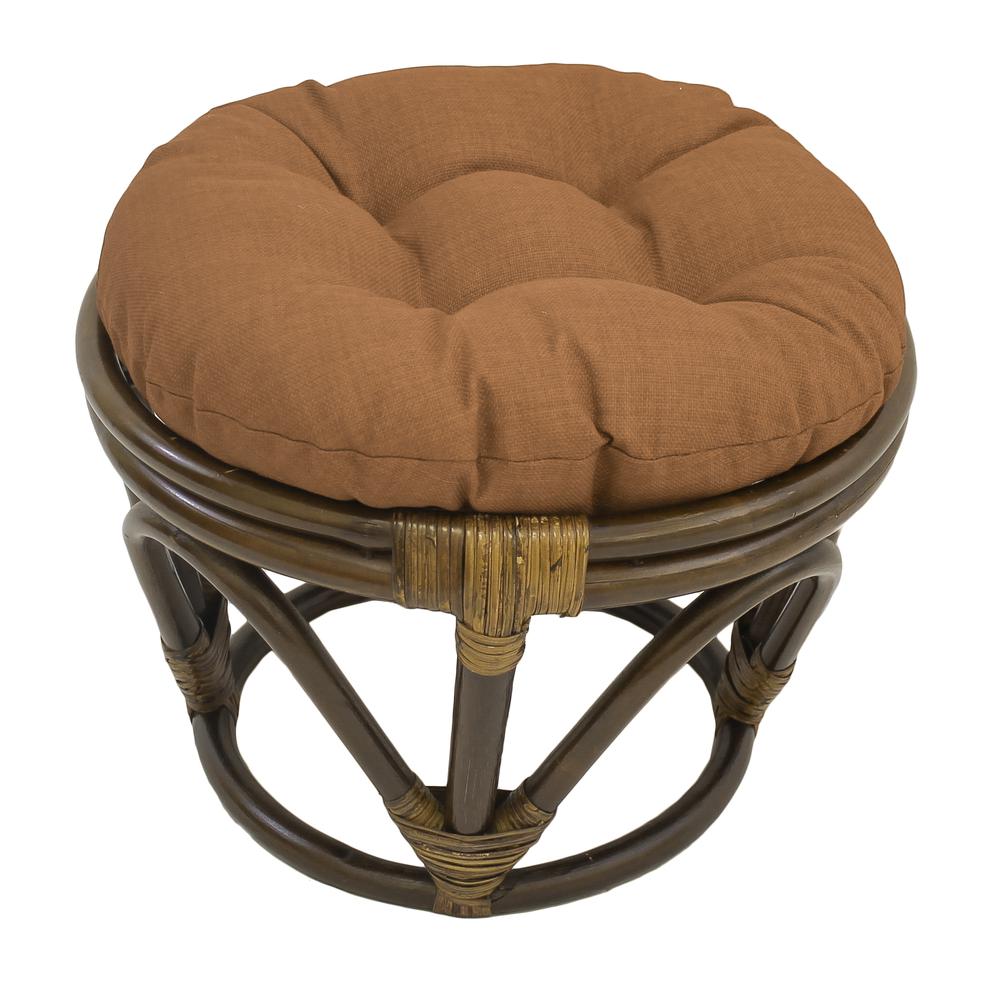 Rattan Ottoman with Outdoor Fabric Cushion, Mocha. Picture 1
