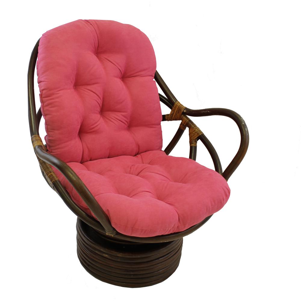 Rattan Swivel Rocker with Micro Suede Cushion. Picture 1