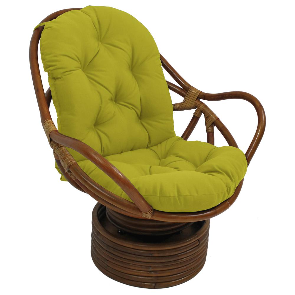 Rattan Swivel Rocker with Outdoor Fabric Cushion, Lime. The main picture.