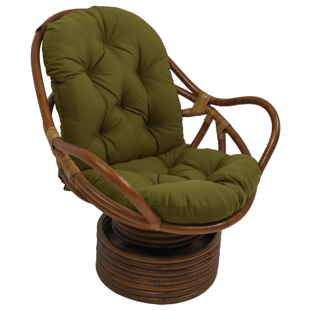 Rattan Swivel Rocker with Outdoor Fabric Cushion, Avocado. Picture 1