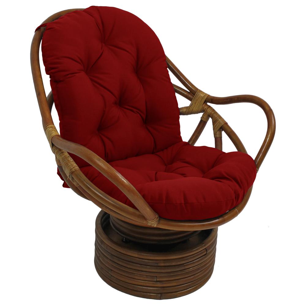 Rattan Swivel Rocker with Outdoor Fabric Cushion, Papprika. Picture 1