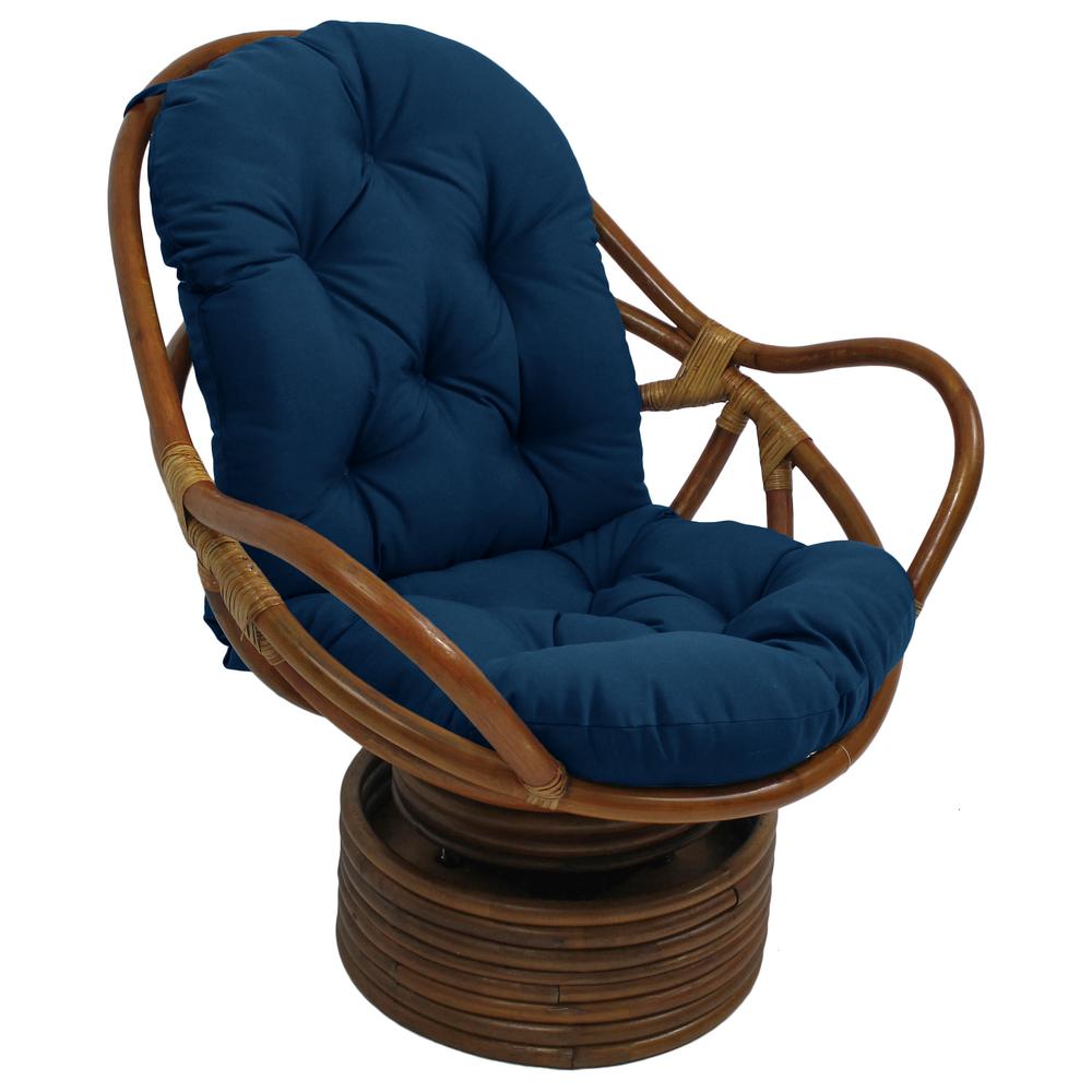 Rattan Swivel Rocker with Outdoor Fabric Cushion, Azul. Picture 1