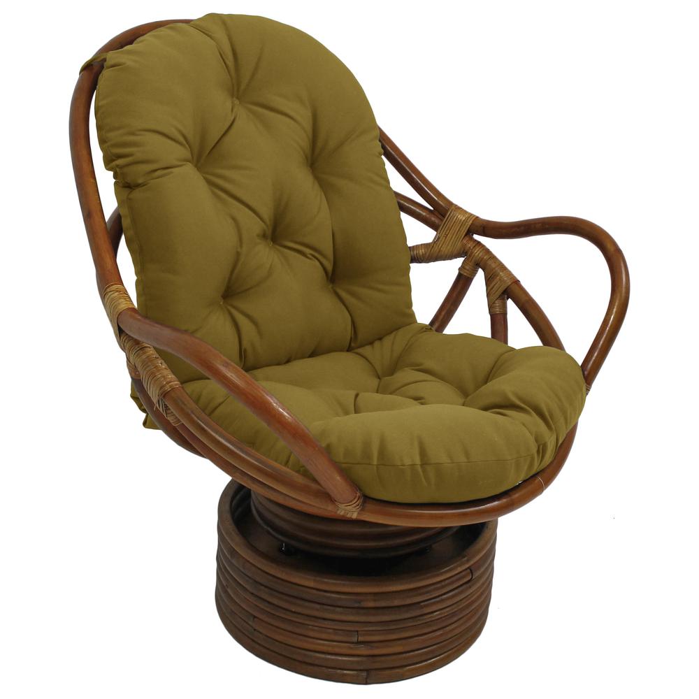 Rattan Swivel Rocker with Outdoor Fabric Cushion, Wheat. Picture 1