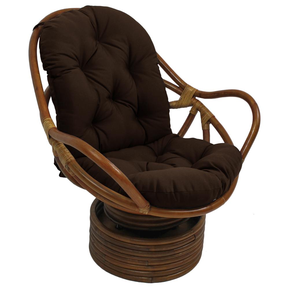 Rattan Swivel Rocker with Outdoor Fabric Cushion, Cocoa. Picture 1