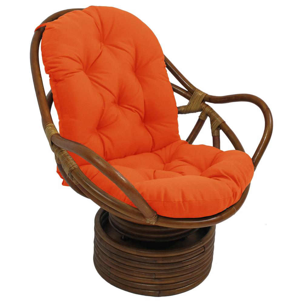 Rattan Swivel Rocker with Outdoor Fabric Cushion, Tangerine Dream. Picture 1