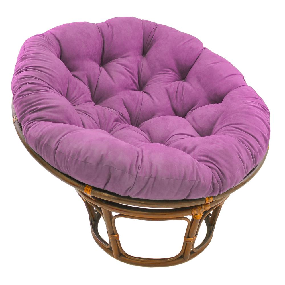 42-inch Rattan Papasan Chair with Solid Micro Swede Cushion, Ultra Violet. Picture 1