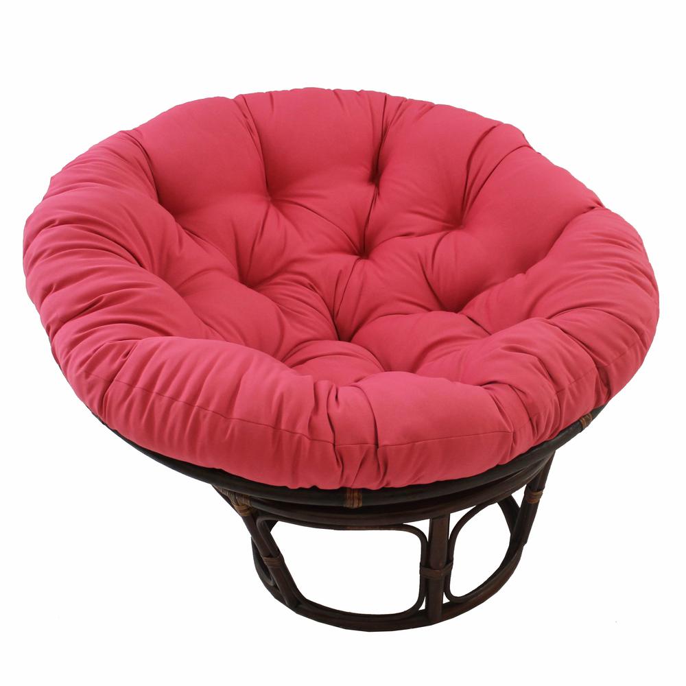 42-Inch Rattan Papasan Chair with Solid Twill Cushion. Picture 1