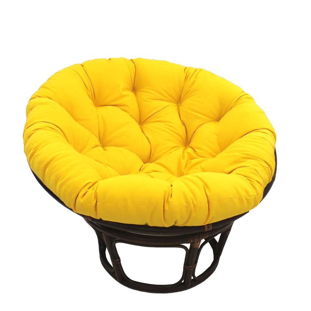 42-Inch Rattan Papasan Chair with Solid Twill Cushion. Picture 1