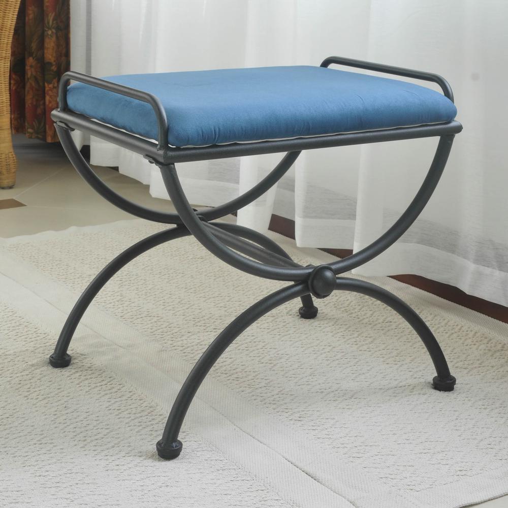 Iron Upholstered Vanity Stool. Picture 1