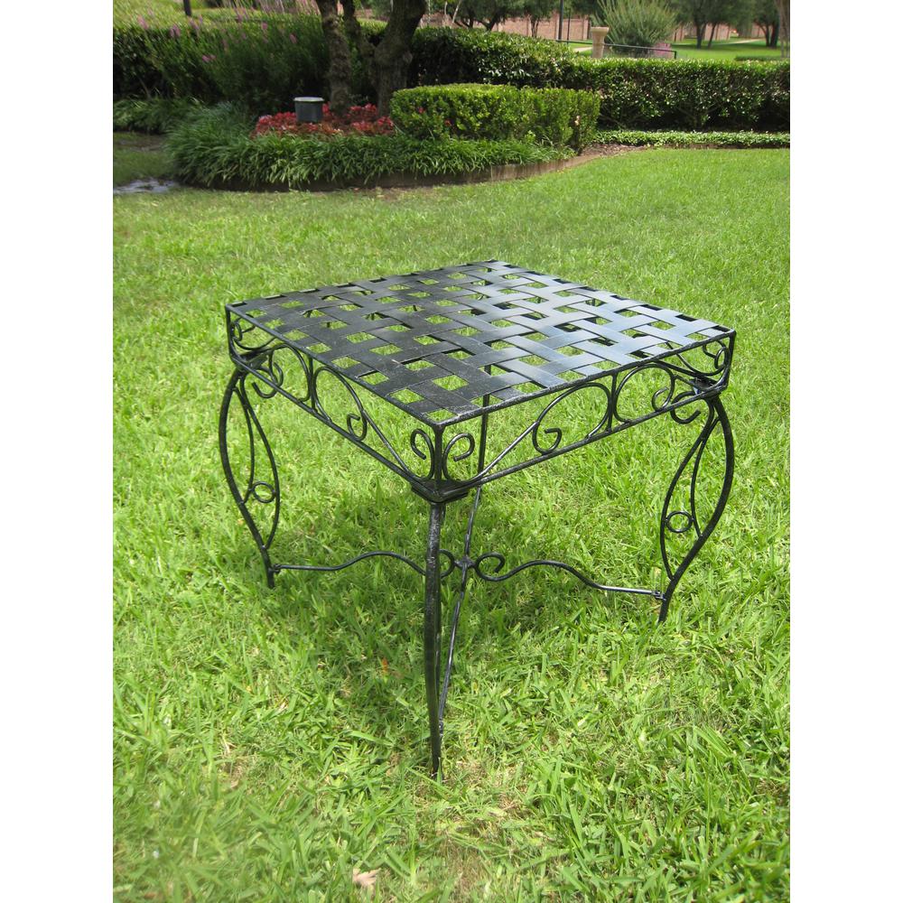 Mandalay  Iron Square Side Table. Picture 1