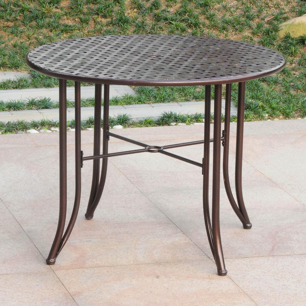Mandalay Iron Outdoor 39" Dining Table. Picture 1