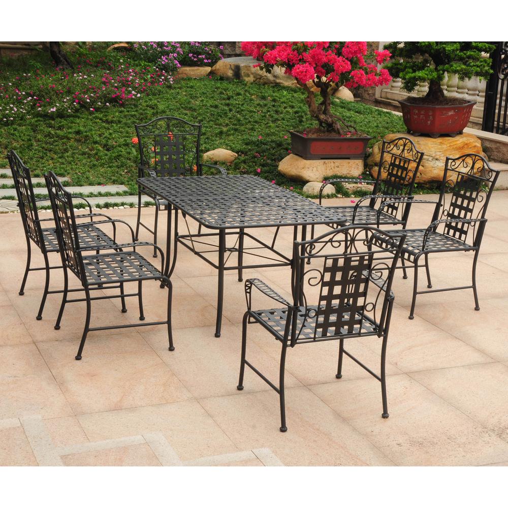 Mandalay S/7 Iron Outdoor Dining Set. Picture 1
