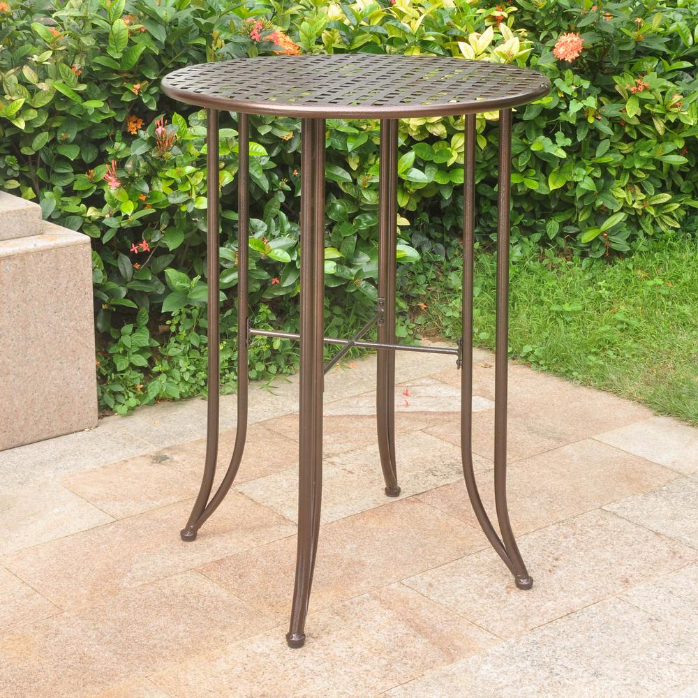 Mandalay Iron Bar Height Round Table. Picture 1