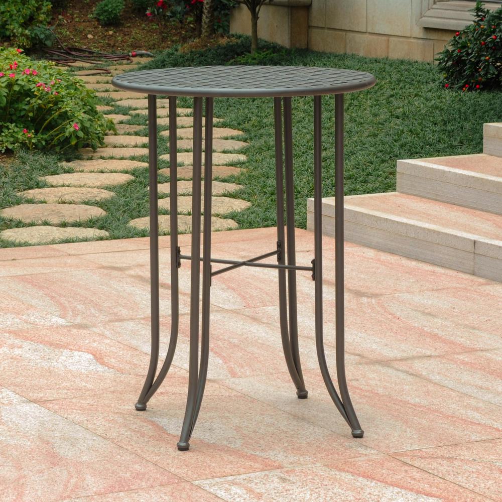 Mandalay Iron Bar Height Round Table. Picture 1