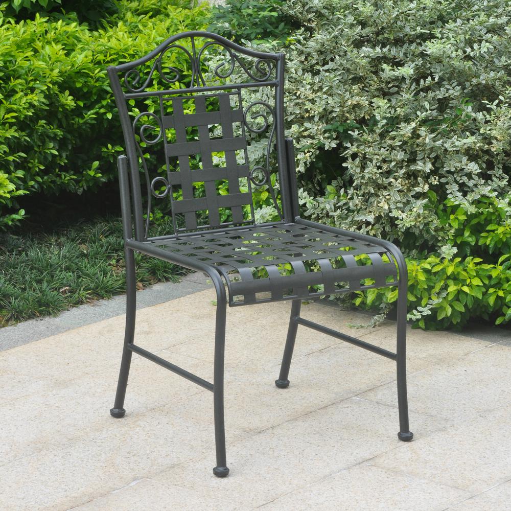 Mandalay Iron Patio Set of 2 Bistro Chairs. Picture 1